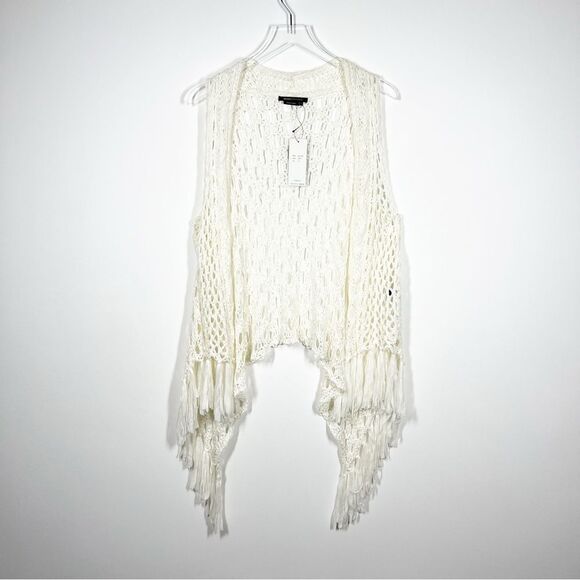 BCBG Maxazria Women's Size Medium New With Tags NWT Crochet Open Front Cardigan - Picture 9 of 9